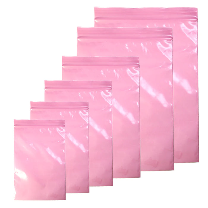 Anti-Static Self Seal Bags - Pink (with grip seals)